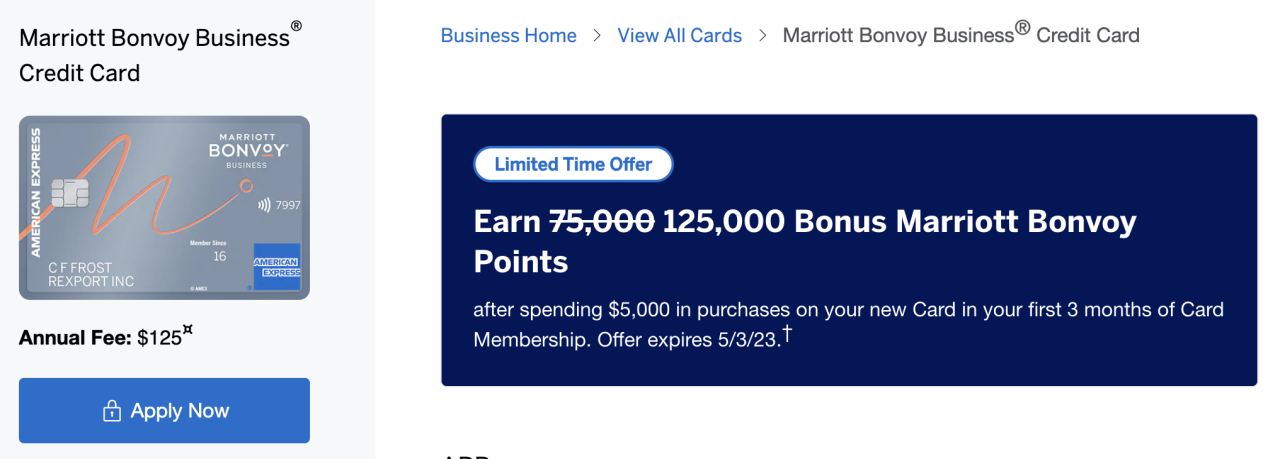 Marriott amex business