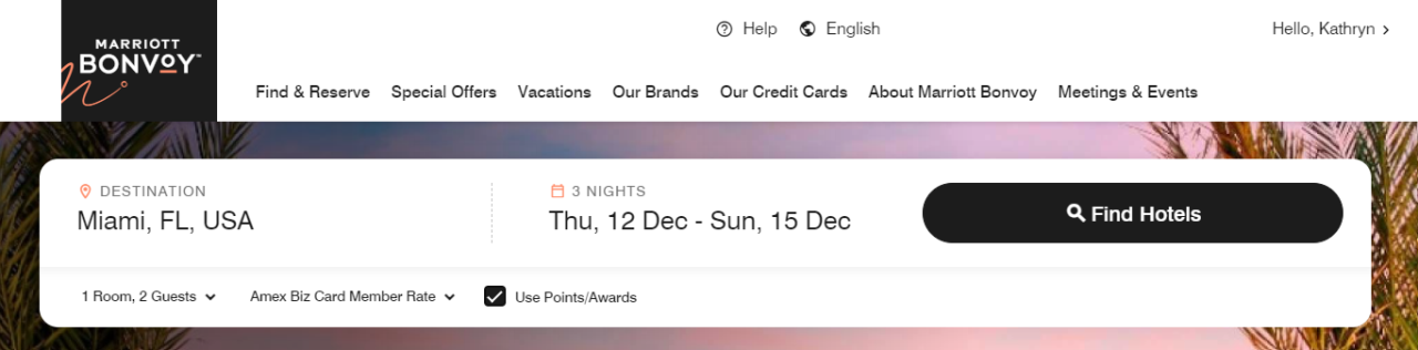 Points and cash marriott